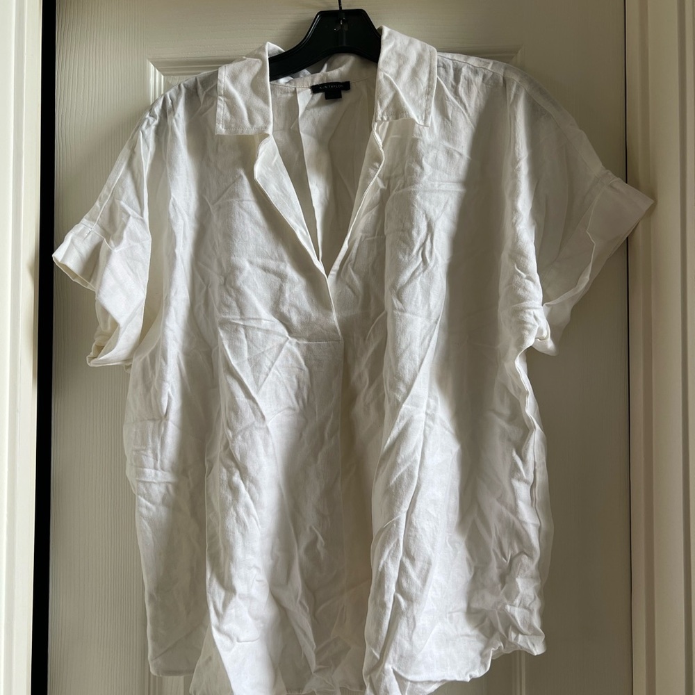 Ann Taylor White Casual Shirt